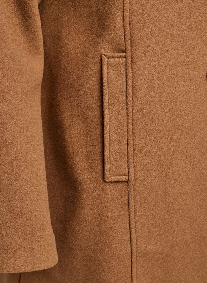 Korte jas met A-lijn vorm, Bruin, Packshot image number 3
