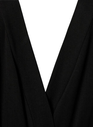 Robe de chambre en viscose avec dentelle, Black, Packshot image number 2