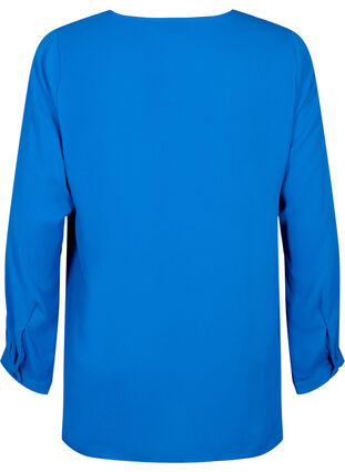 Effen kleur overhemd met v-hals, Princess Blue, Packshot image number 1