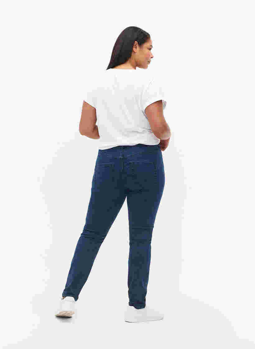 Jeans Sanna extra-mince à taille normale, Dark blue, Model image number 1