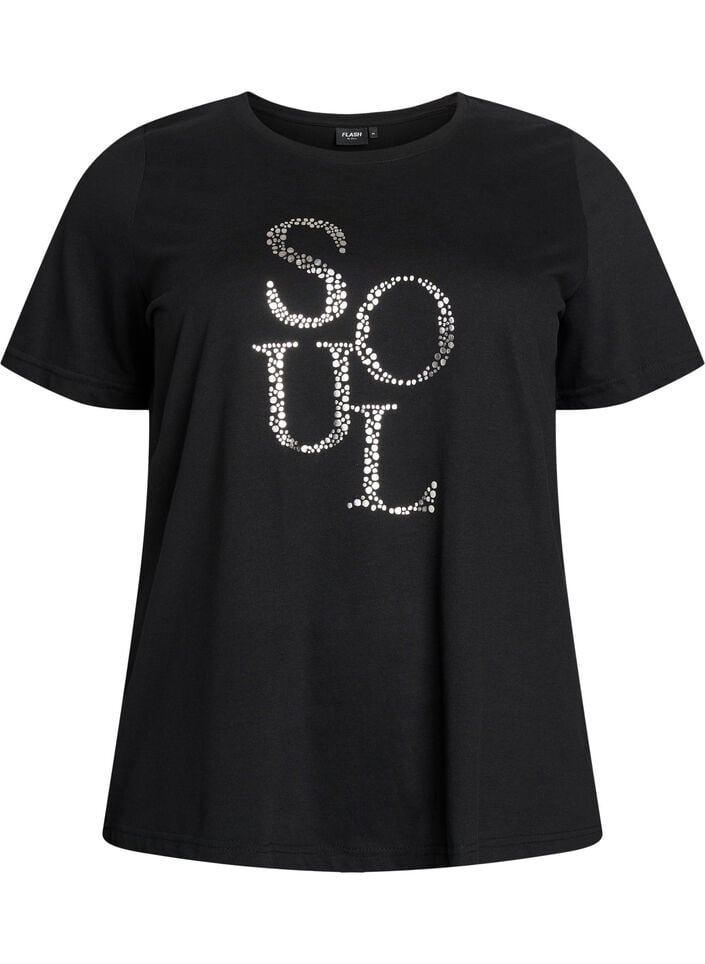 T-shirt imprim&eacute;, Noir, Packshot image number 0