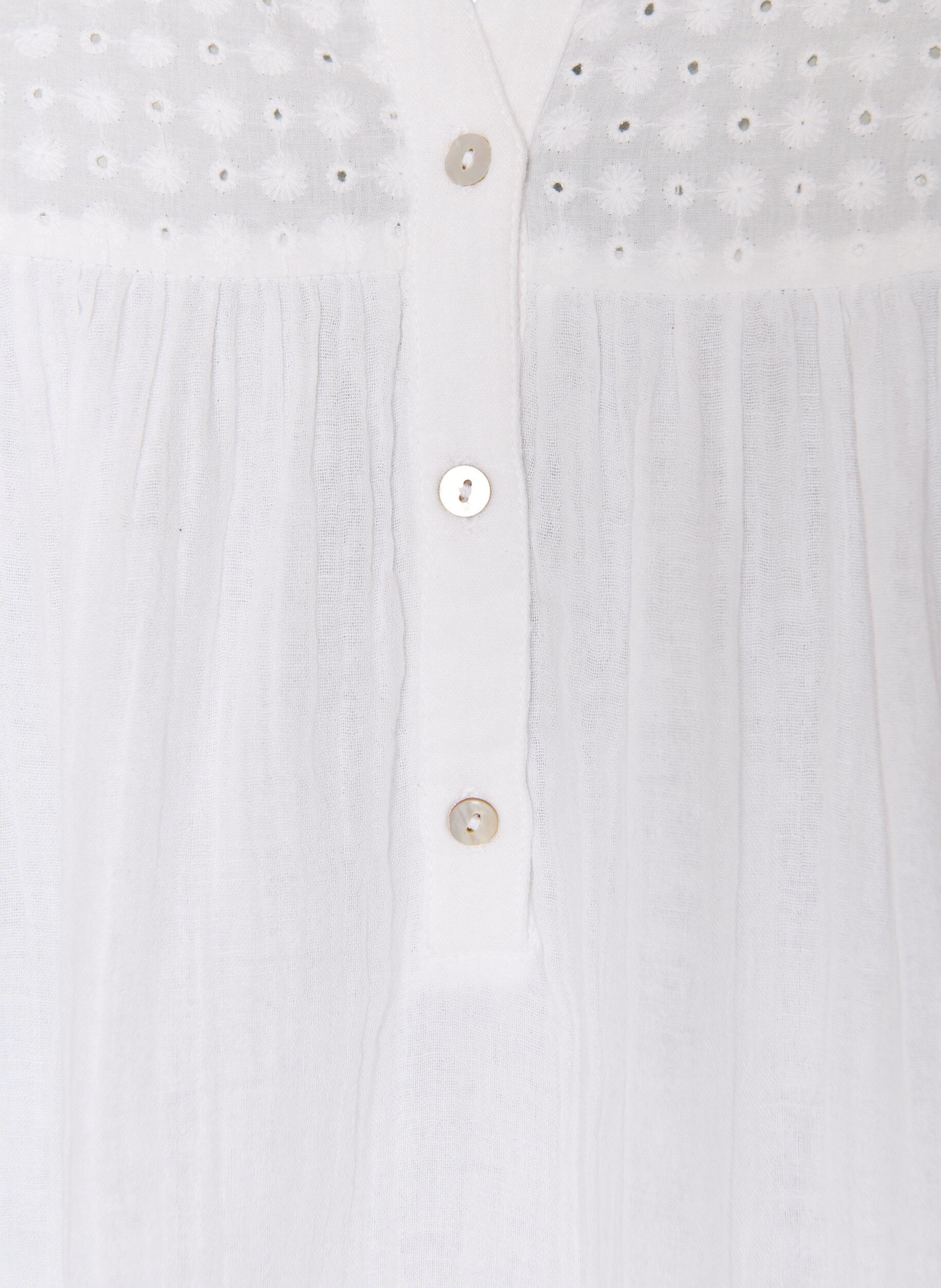 ZizziTunique en mousseline de coton avec broderie anglaise, Blanc, Packshot image number 2