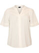Blouse en coton avec bandes d&eacute;coratives, Vanille, Packshot image number 0