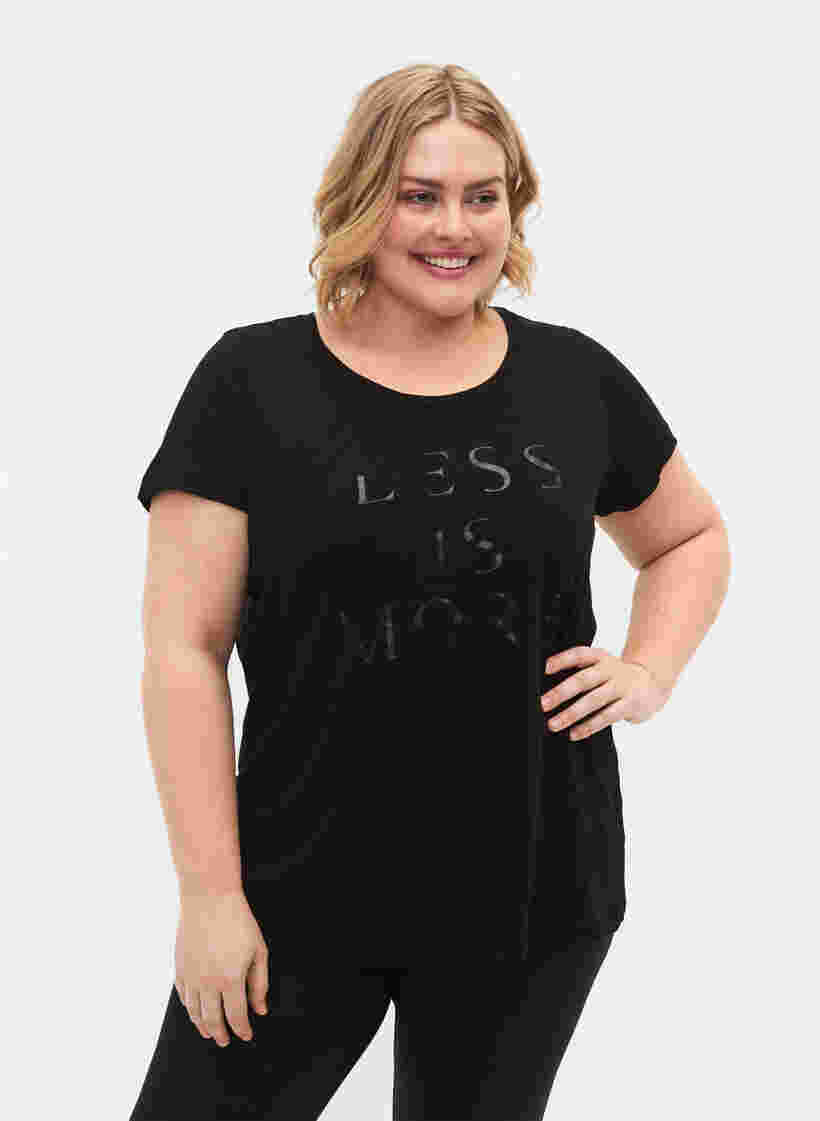 Trainingsshirt met print, Black w.Less Is More, Model image number 0