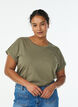 T-shirt &agrave; manches courtes en coton m&eacute;lang&eacute;, Vert Kaki, Model image number 0