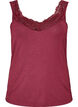 Top en viscose avec bord en dentelle, Bordeaux, Packshot image number 0
