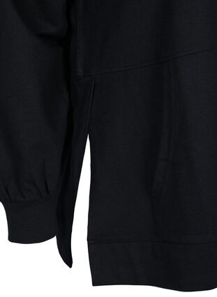 Sweatshirt met capuchon en split, Black, Packshot image number 3