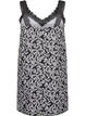 Spaghetti-jurk van viscose met kant, Black w. Wh.Leaf AOP, Packshot image number 1