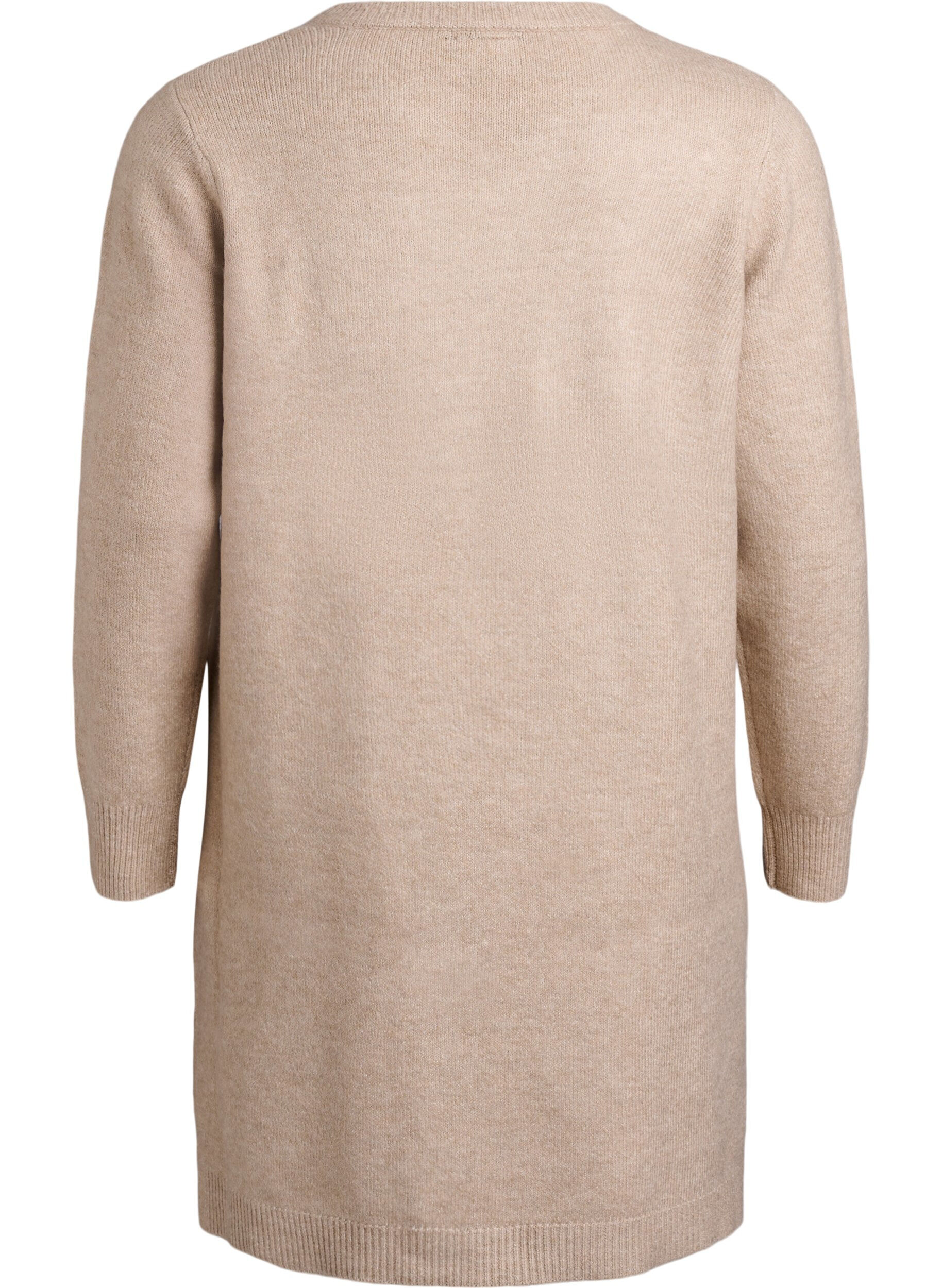 ZizziKorte gebreide jurk met strass-steentjes, Beige, Packshot image number 1