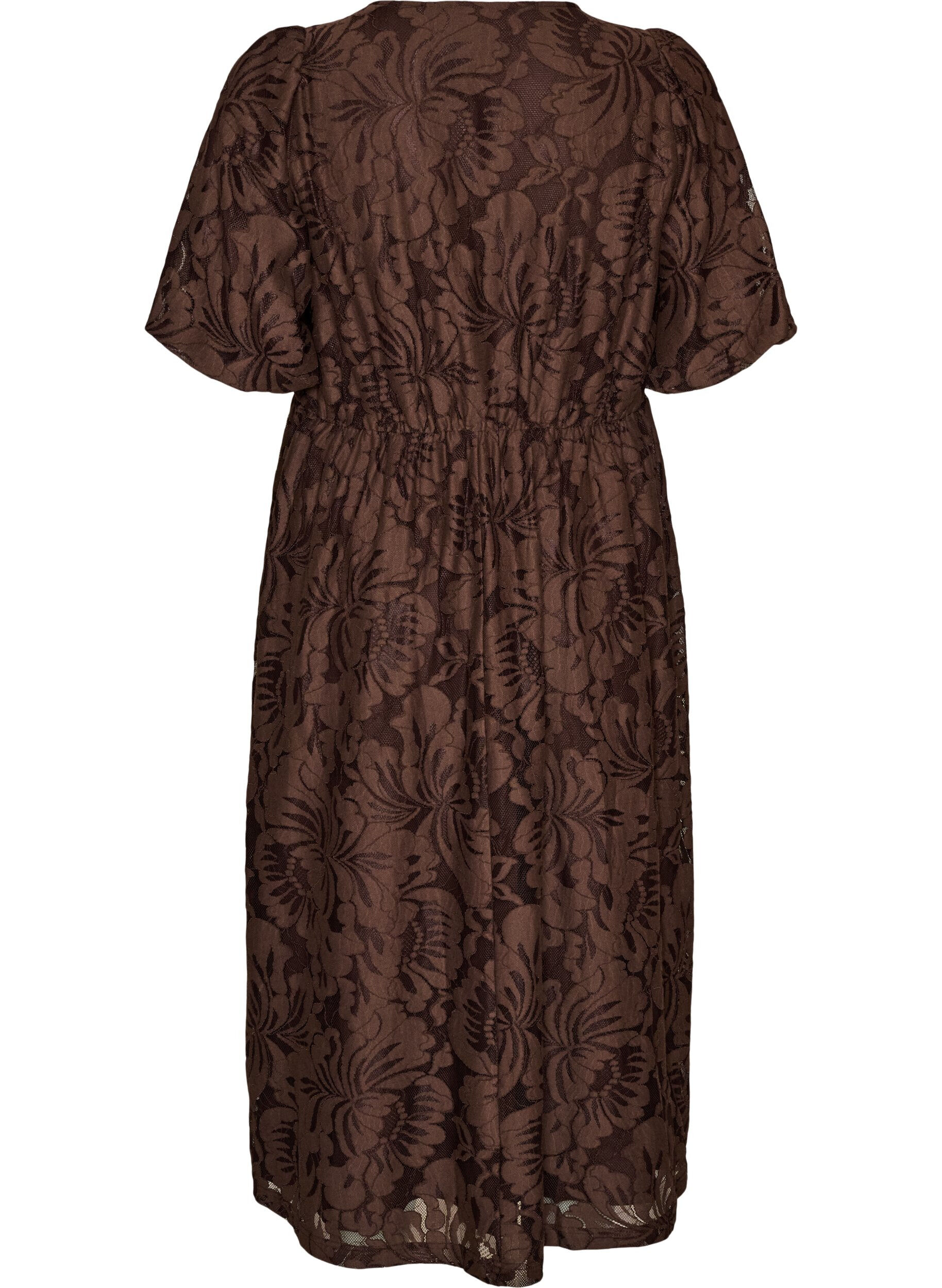 ZizziRobe midi en jacquard floral, Marron, Packshot image number 1