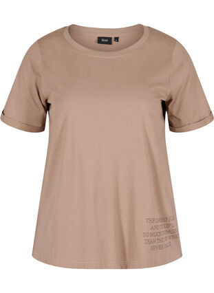 T-shirt d'entraînement en coton avec texte et manches courtes, Iron, Packshot image number 0