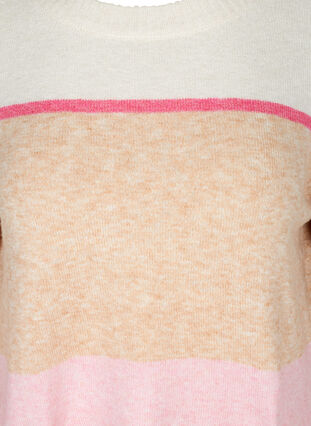 Gestreepte gebreide trui met ronde hals, Sandshell Comb., Packshot image number 2