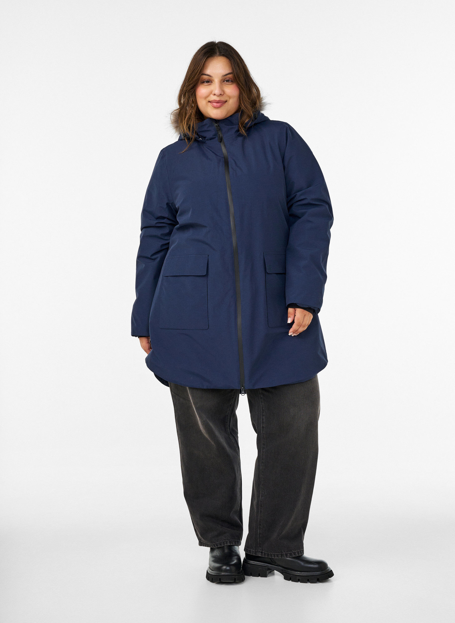 ZizziParka imperm&eacute;able &agrave; capuche, Bleu, Model image number 1