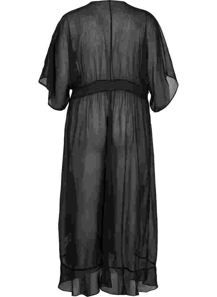 Kimono de plage à manches courtes, Black, Packshot image number 1