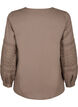 Blouse met lange mouwen en decoratieve details, Caribou, Packshot image number 1
