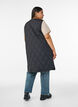 Lange gewatteerde gilet met drukknoopsluiting, Zwart, Model image number 2