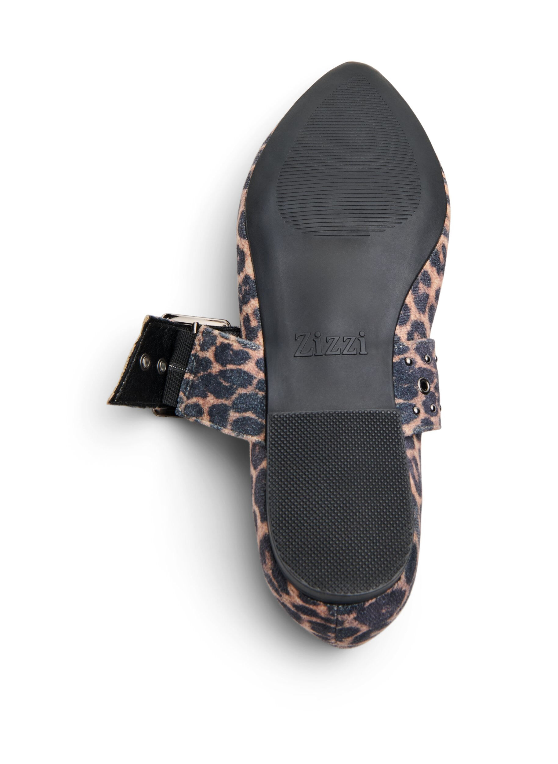 ZizziWide fit - Luipaard print ballerina met gesp en studs, Bruin, Packshot image number 5