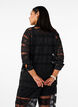 Losse blouse met kant en doorschijnend mesh, Black, Model image number 1