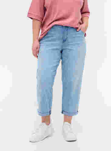 7/8 jeans met hoge taille, Light blue denim, Model image number 2