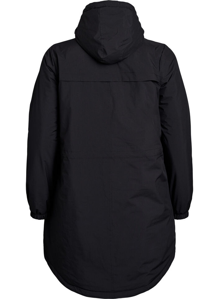 Parka matelassée légère à capuche, Noir, Packshot image number 1