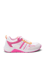 Sneakers met brede pasvorm, White Pink, Packshot