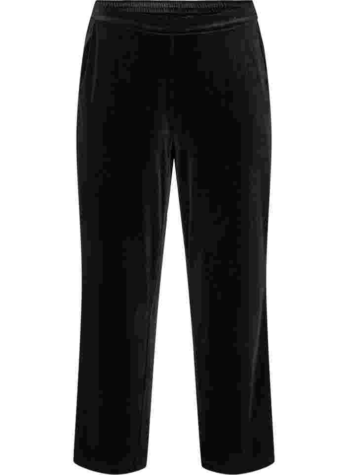Pantalon ample en velours, Black, Packshot
