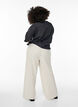 Pantalon ample avec taille haute et poches, Vanille, Model image number 1