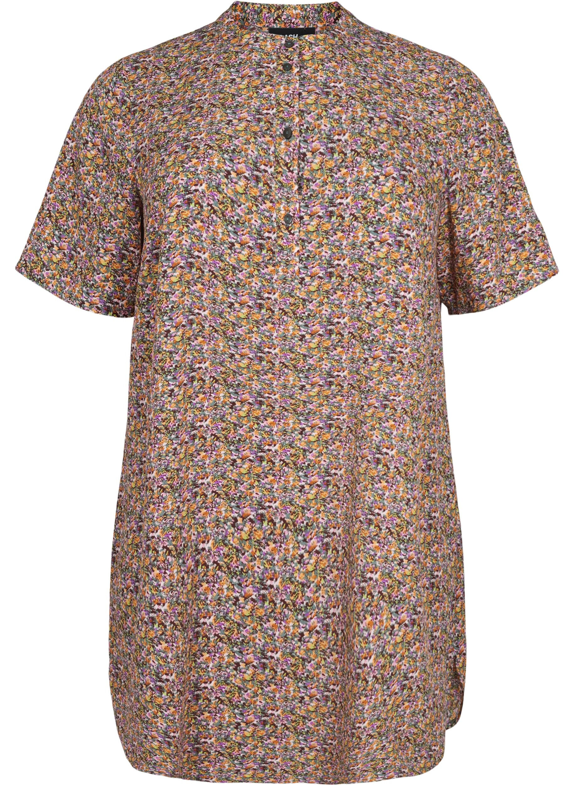 ZizziFLASH - Bloemen tuniek met korte mouwen, Multi Ditsy, Packshot image number 0