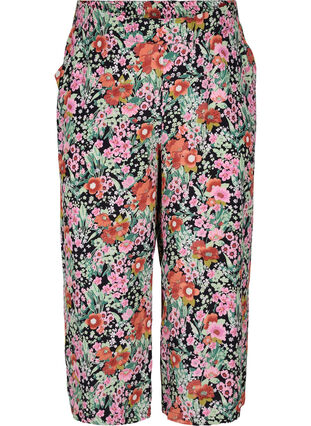 Jupe-culotte fleurie avec poches, Green Flower AOP, Packshot image number 0