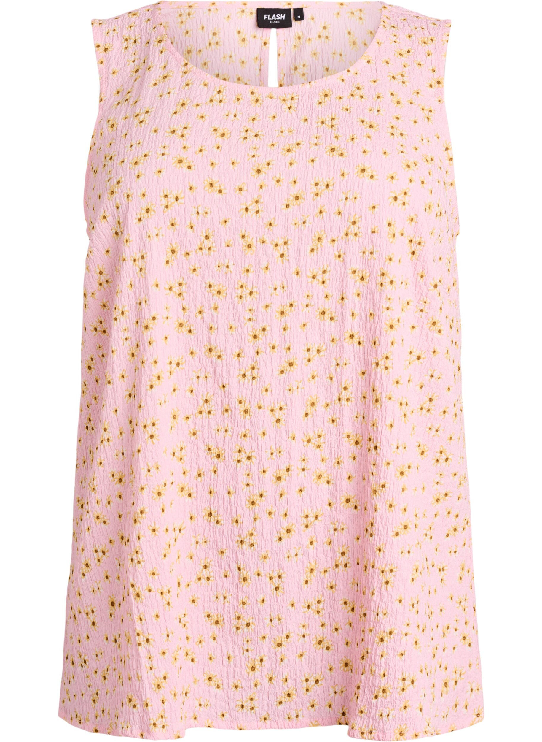 ZizziMouwloze top met textuur, Roze, Packshot image number 0