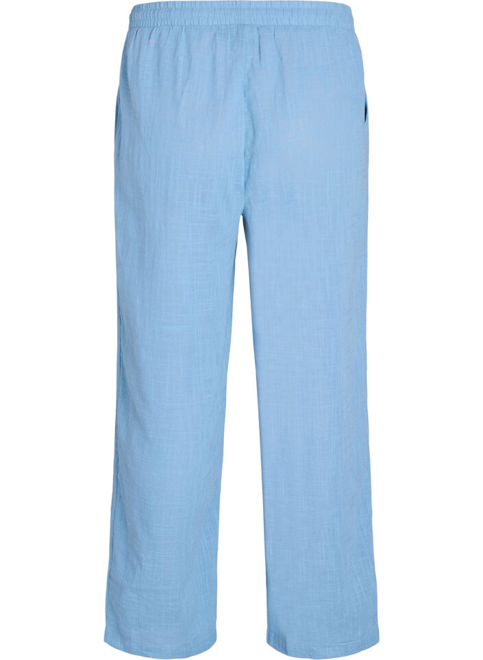 FLASH - Broek met rechte pijpen en een hoge taille, Blauw, Packshot image number 1