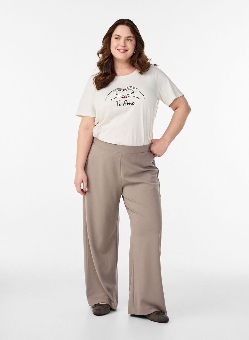 T-shirt met print, Wit, Model image number 1