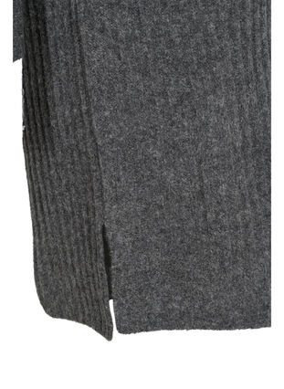 Gebreide jurk met ribstructuur, Dark Grey Melange, Packshot image number 3