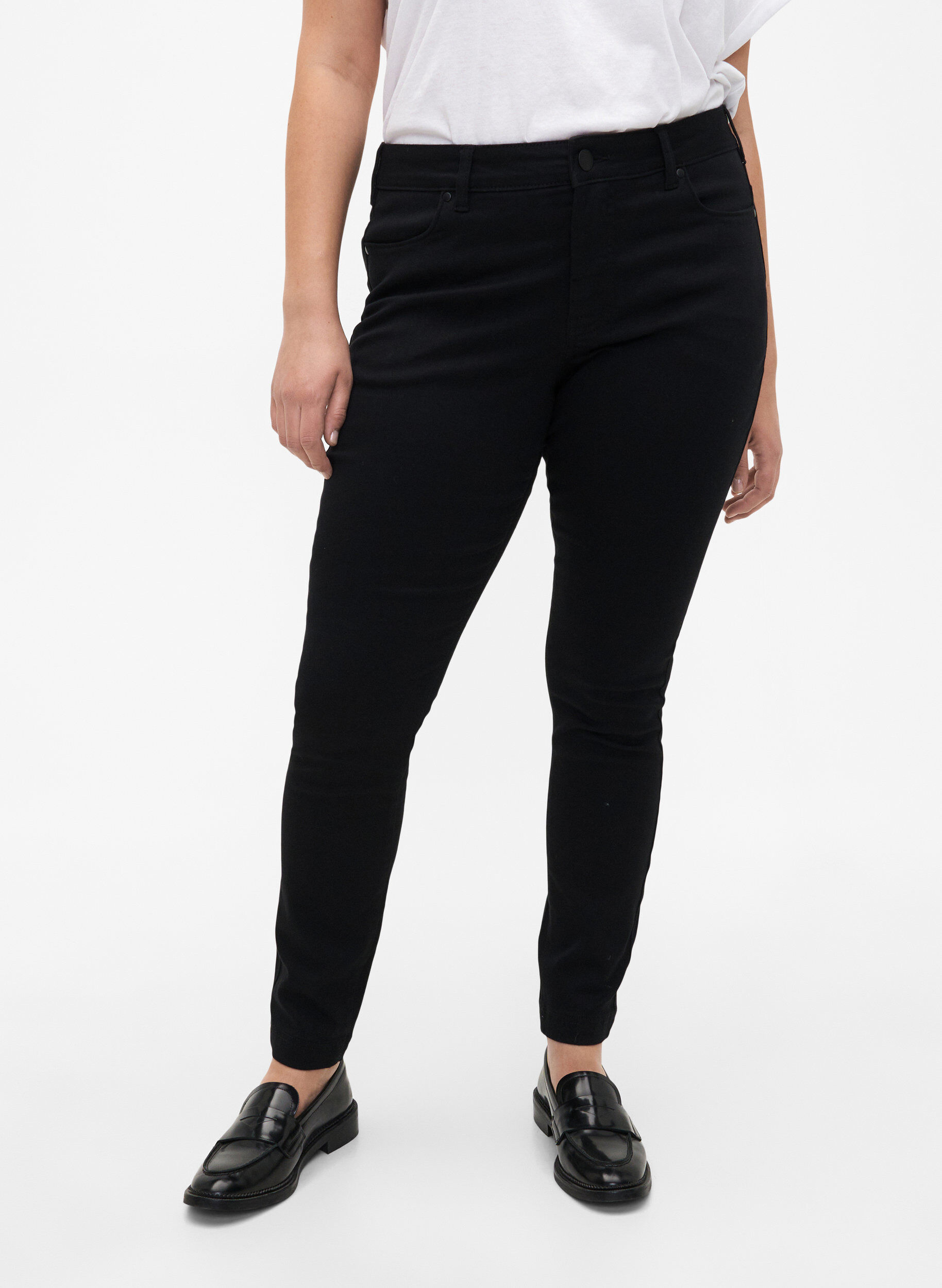 ZizziViona jeans met normale taille, Zwart, Model image number 2