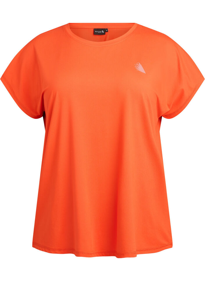T-shirt de sport couleur unie, Orange, Packshot image number 0