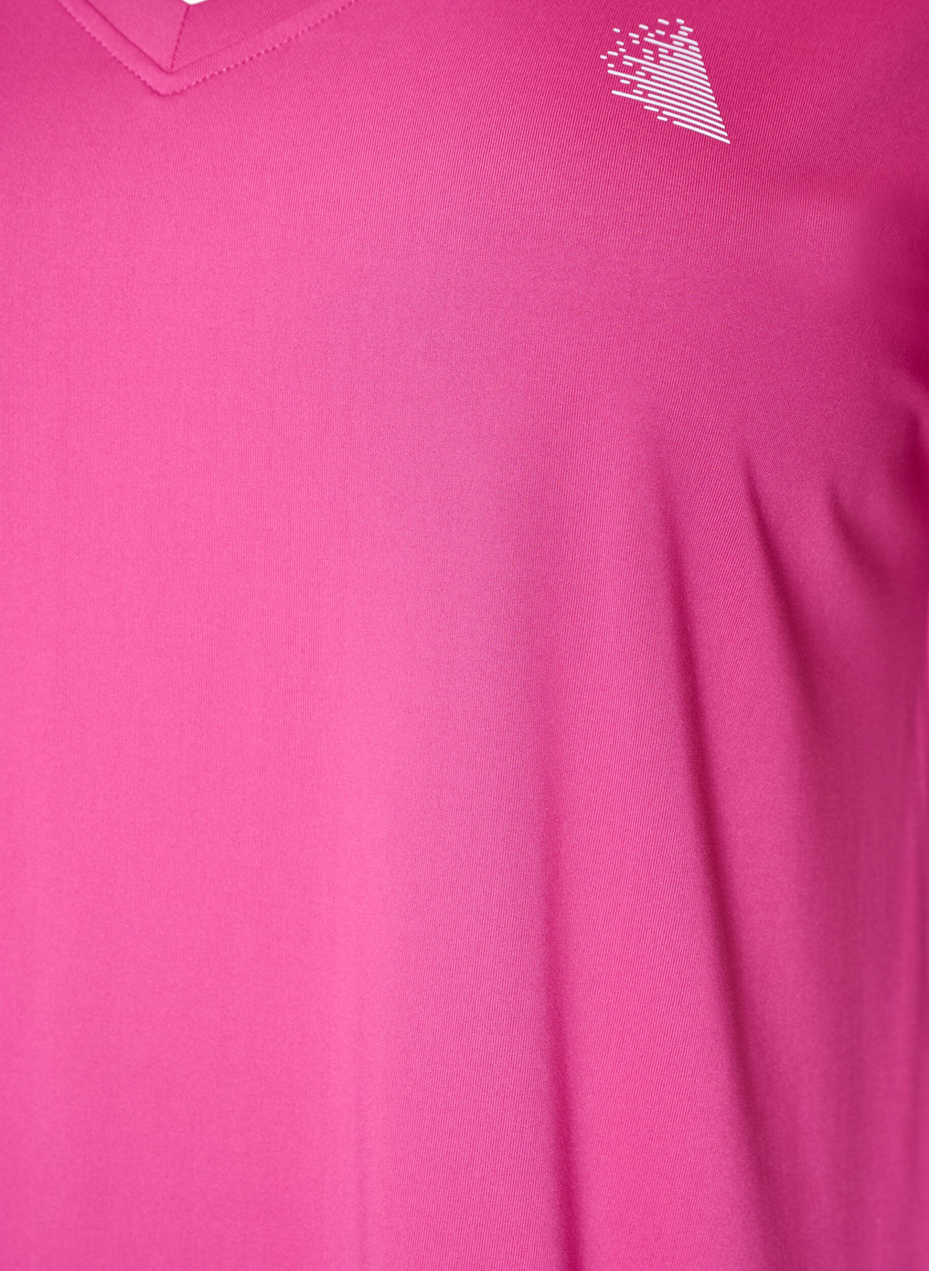 ZizziLosvallend trainings-T-shirt met V-hals, Roze, Packshot image number 2