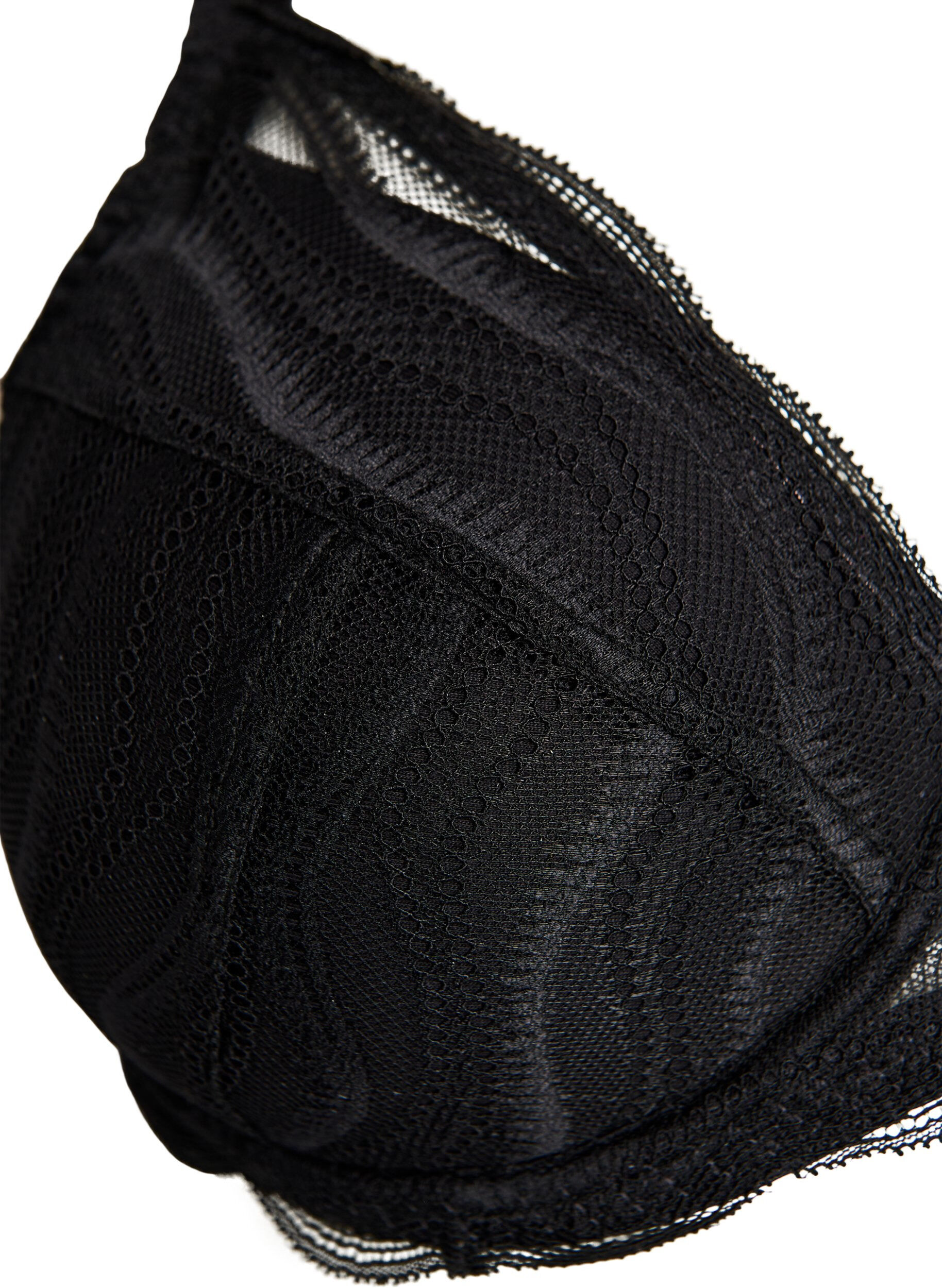 ZizziGewatteerde bh met kanten details, Zwart, Packshot image number 2