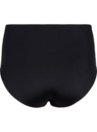 Effen bikinibroekje met hoge taille, Black, Packshot image number 1