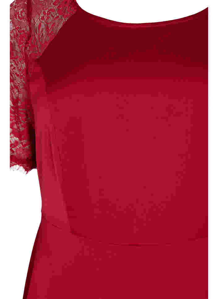 Midi-jurk met korte kanten mouwen, Rhubarb, Packshot image number 2