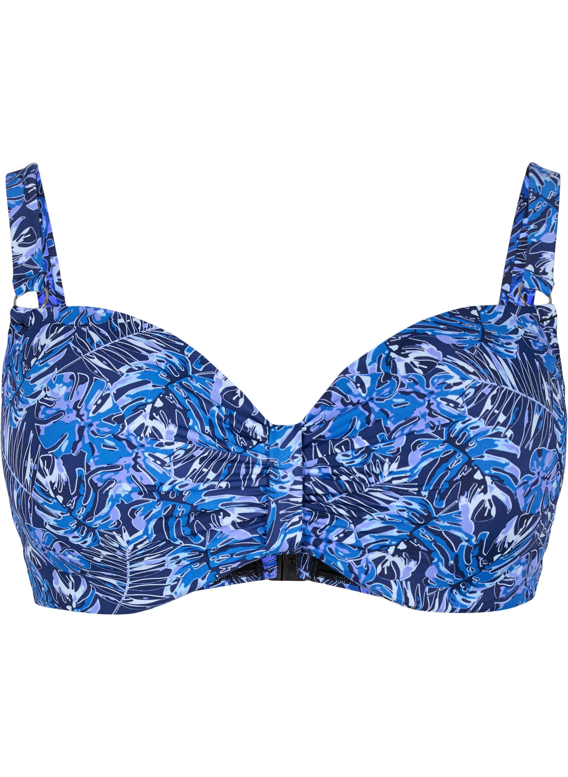 ZizziHaut de bikini avec armatures et imprim&eacute;, Bleu, Packshot image number 0