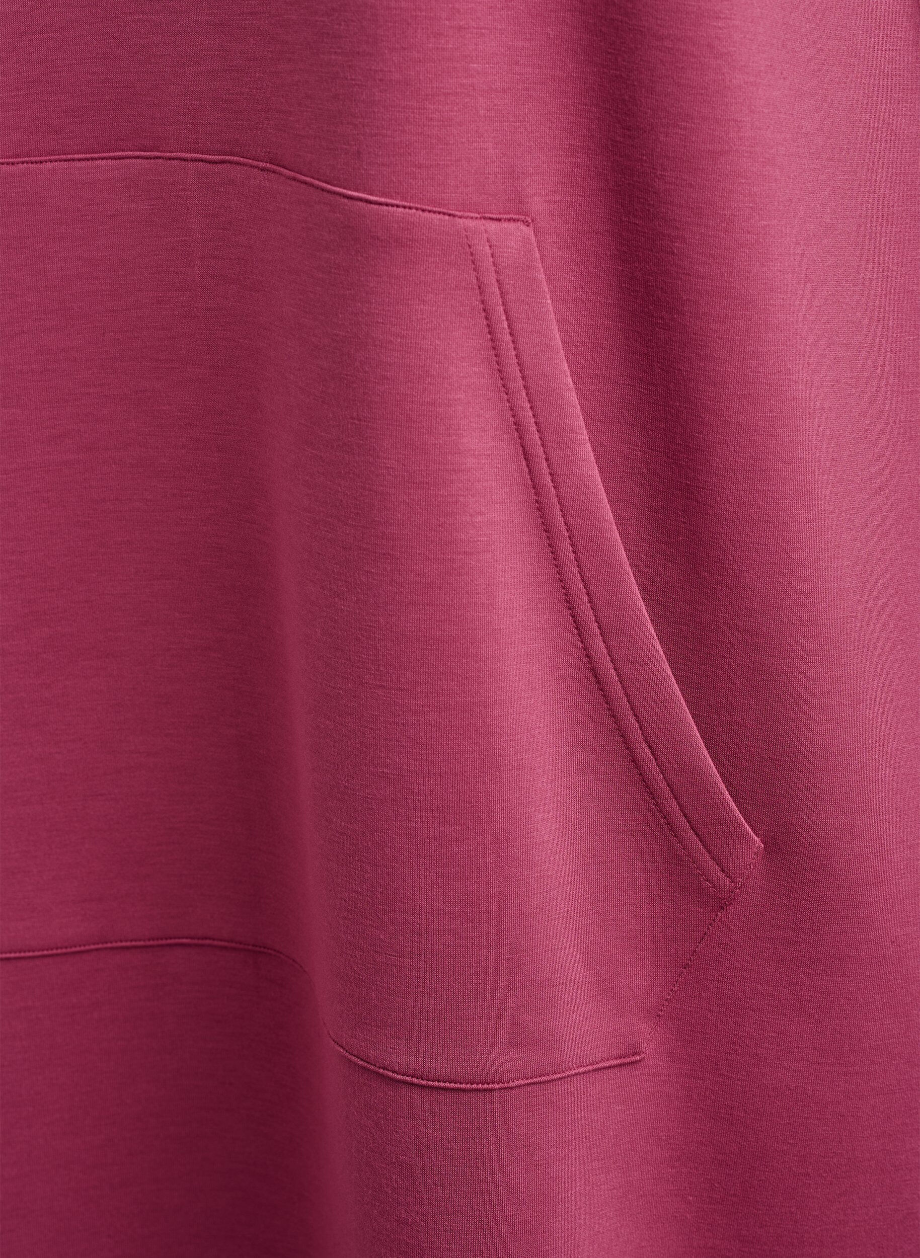 Zizzi Robe sweat courte &agrave; capuche avec poche kangourou, Rose, Packshot image number 3