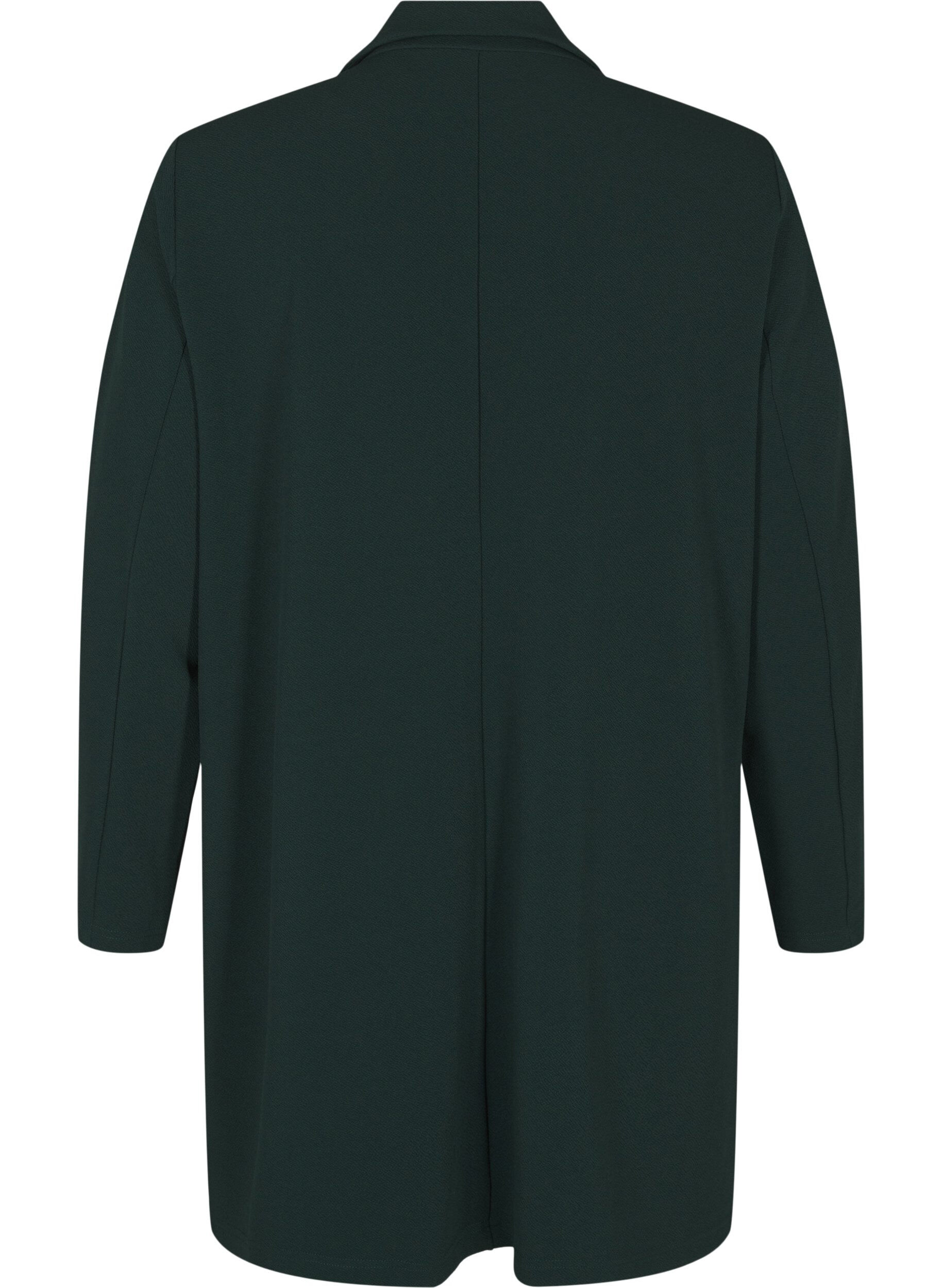 ZizziBlazer long avec des poches, Vert fonc&eacute;, Packshot image number 1