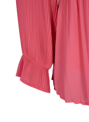 Blouse plissée avec encolure en V, Hot Pink, Packshot image number 3