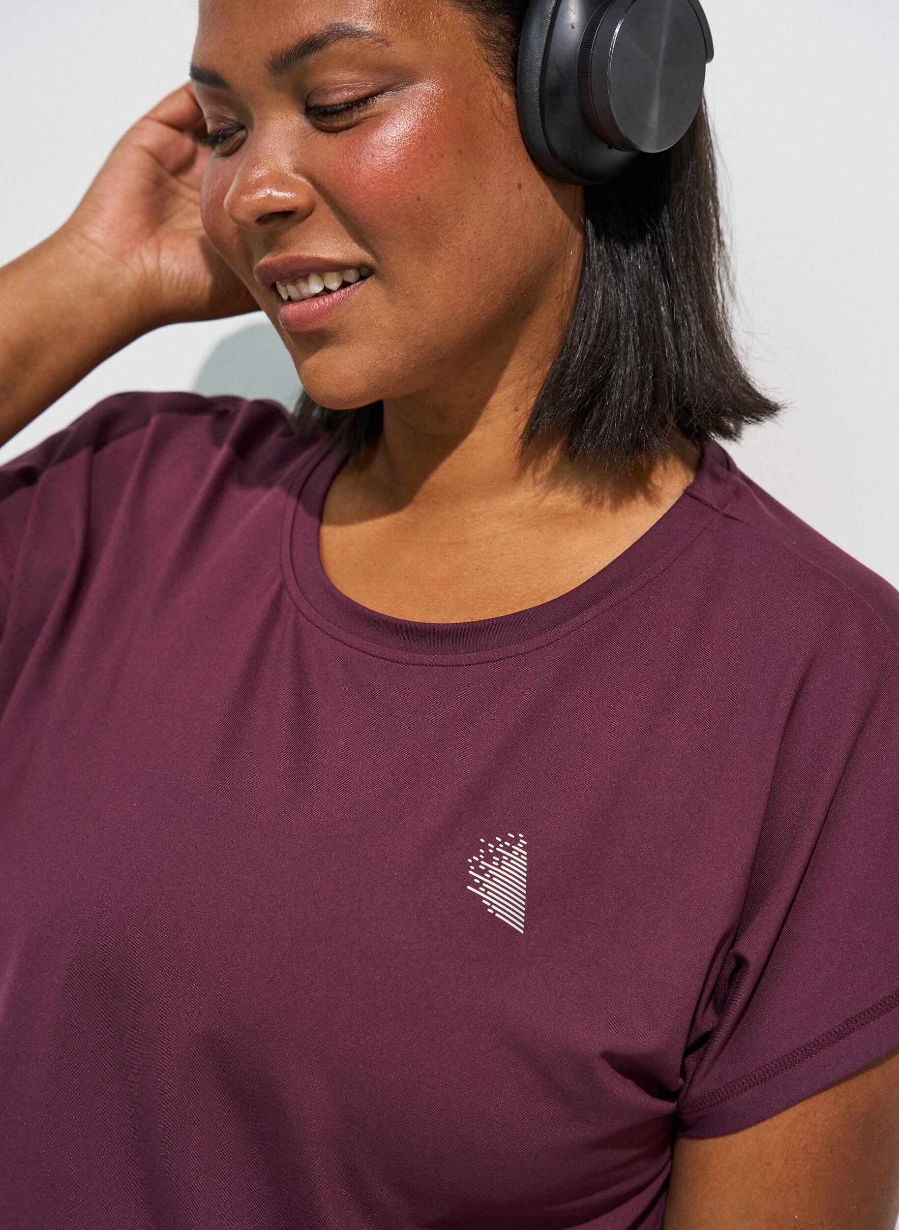 ZizziT-shirt de sport couleur unie, Bordeaux, Model image number 4