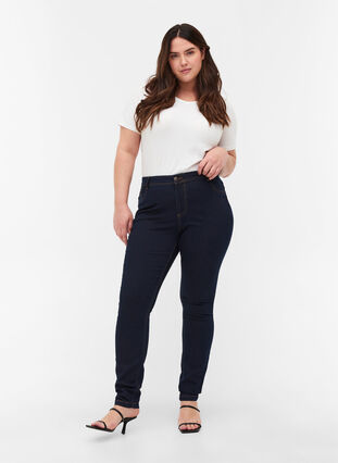 Extra slim fit Amy jeans met hoge taille, 1607B Blu.D., Model image number 0