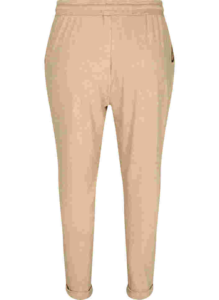 Pantalon chiné avec cordon de serrage et poches, Beige Melange, Packshot image number 1