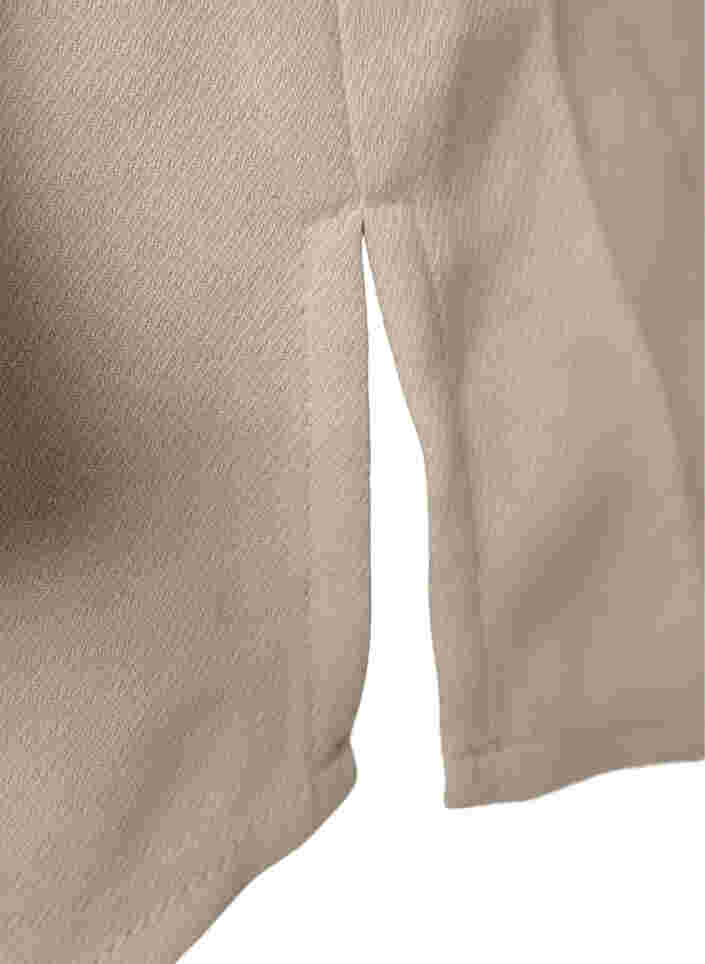 Tuniek met lange mouwen en ruchekraag, Warm Off-white, Packshot image number 3