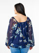 Chiffon blouse met bloemenprint en lange mouwen, Blauw, Model image number 2