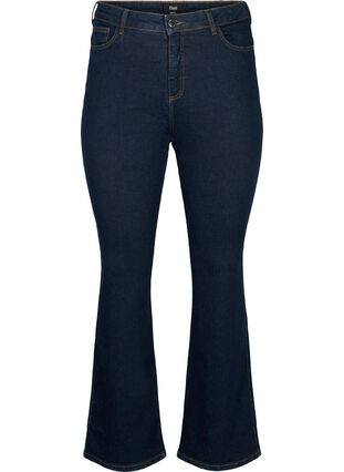 Ellen bootcut jeans met hoge taille, Raw Unwash, Packshot image number 0