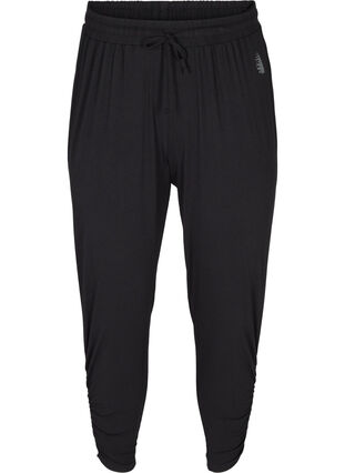 Pantalon de fitness ample en viscose, Black, Packshot image number 0